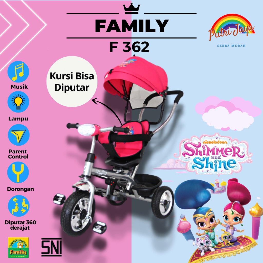 Sepeda Anak Roda Tiga 3 Stroller Bayi Family F-362 Prego