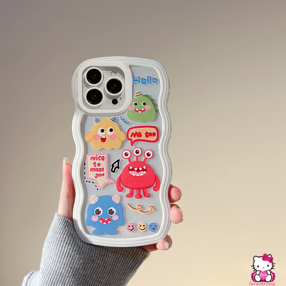 Soft Case TPU Motif Kartun Monster Kecil Untuk iPhone 7 8 6 6s Plus XR 12 13 11 Pro MAX 11 14 Plus 14 Pro MAX X XS MAX SE 2020
