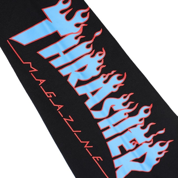 Thrasherrr Japan Flame Hooded Black Blue