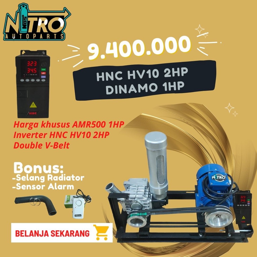 Blower Supercharger Amr500 1Hp 750Watt Dengan Inverter HNC 2Hp Input 1Phase