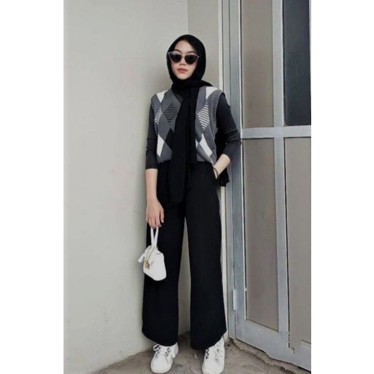 CELANA JEANS WANITA HIGH WAIST WARNA HITAM