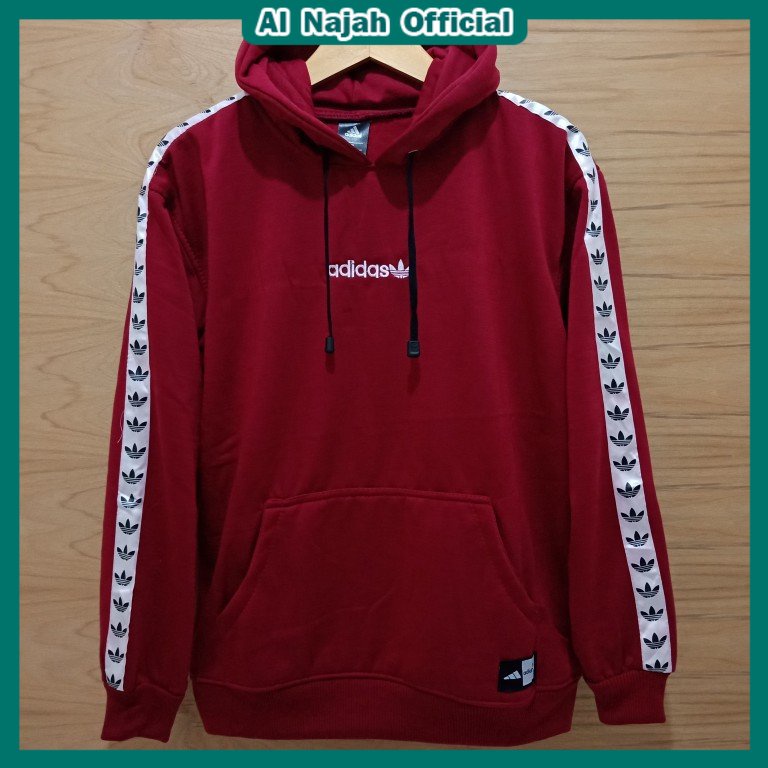 Sweater Hoodie ADIDAS List TNT Maroon Fleece Teball Dewasa dan anak