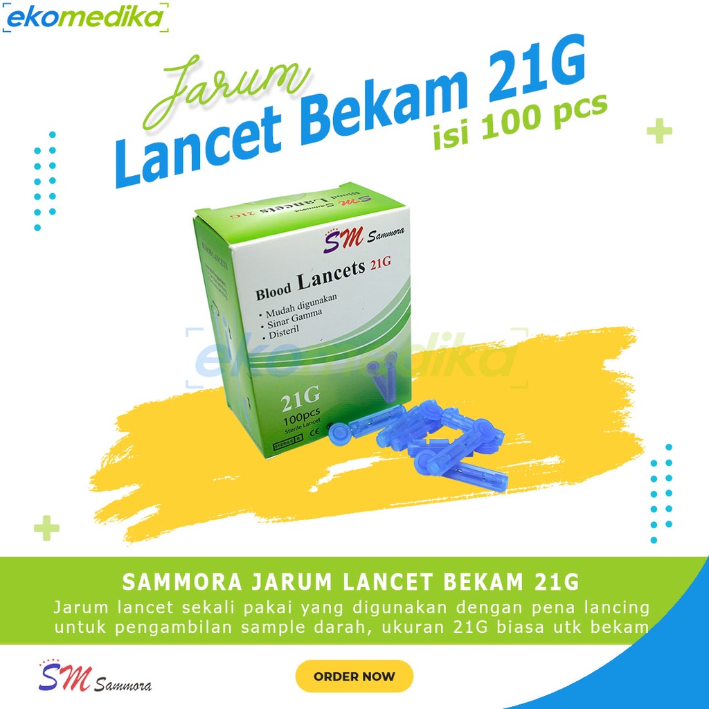 Jarum Bekam Sammora Lancet 21G isi 100 - BLOOD LANCET SAMMORA 21G - Jarum Bekam Samora