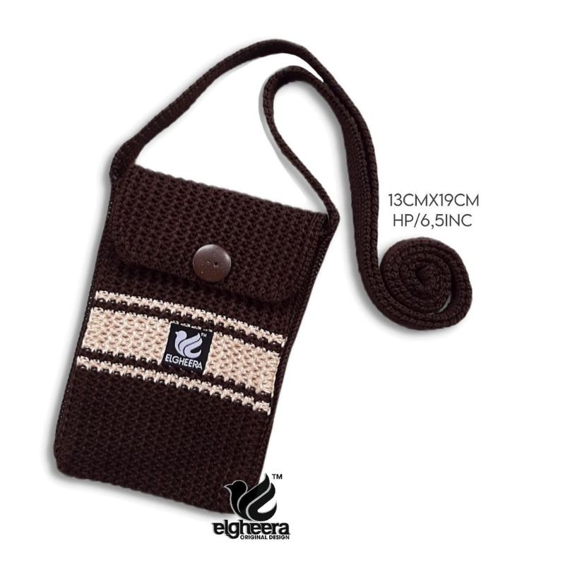 Tas Rajut Selempang HP Strips