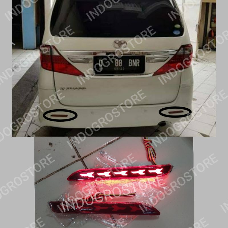 Reflektor LED Lampu Bumper Belakang Toyota ALPHARD 2012 2013 2014 2015 2016 2017 2018 2019