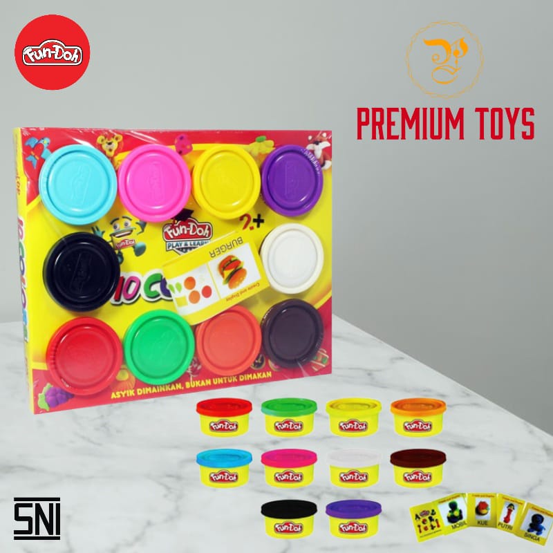 Mainan Dough Set Mainan Anak Fun-Doh Refill Perempuan Anak Laki laki FunDoh Murah - FUN DOH MIX 10