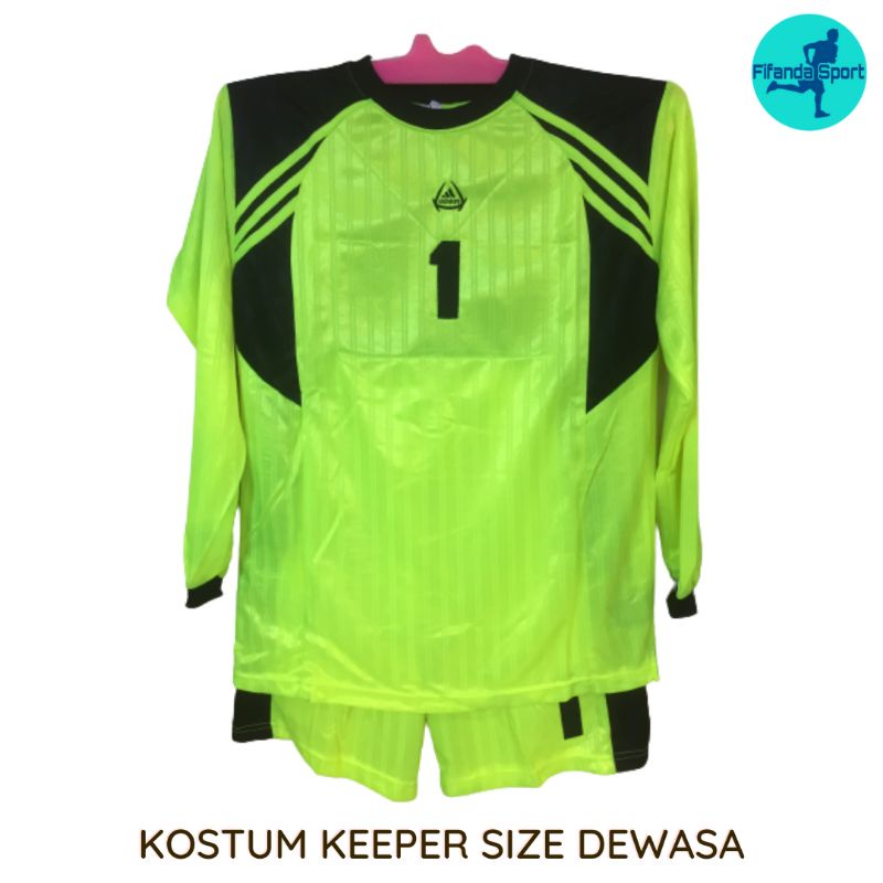 Jersey Kiper Sepak Bola Lapangan Futsal Ukuran Dewasa Stelan Baju Kostum Penjaga Gawang Bola Kaki Ba