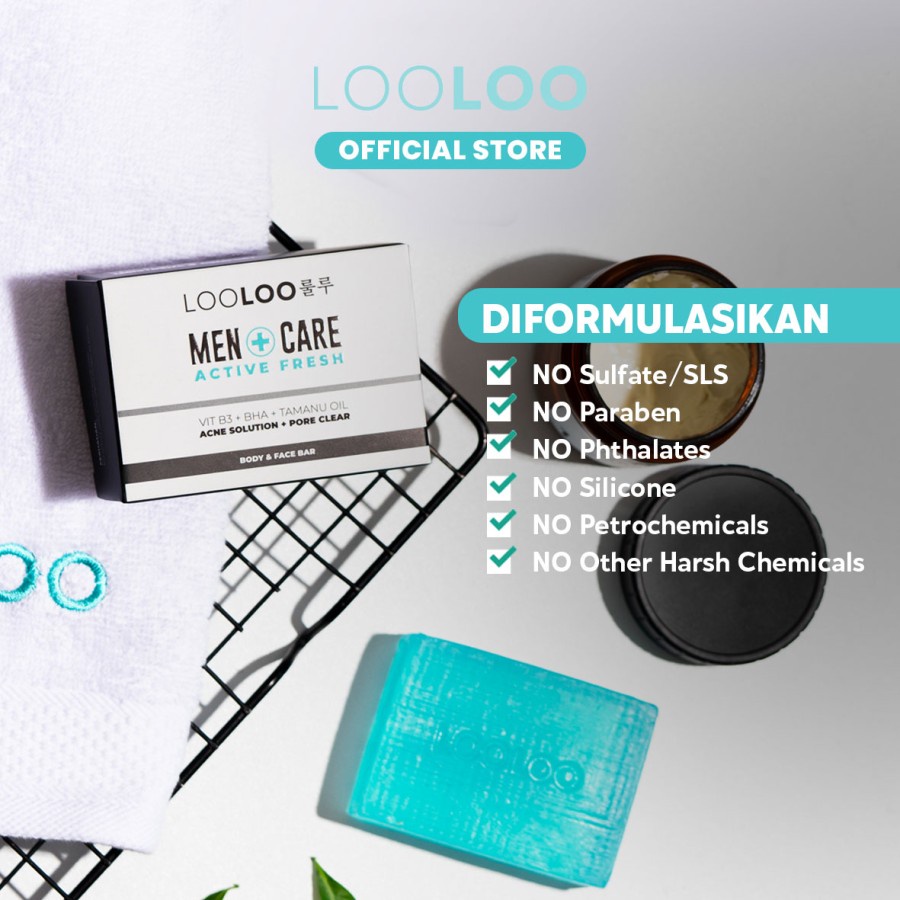 LooLoo Men Care [Body &amp; Face Bar) - Acne Solution &amp; Pore Clear