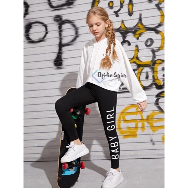 Elpidiv - Legging Anak Motif Grafik Font BABY GIRLS 5y-14y (LAF-009)