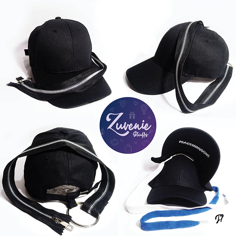 T7 - Topi Korea Dewasa Pria & Wanita - Baseball Cap Zipper Strap G Dragon & Others Strap Peaceminuso