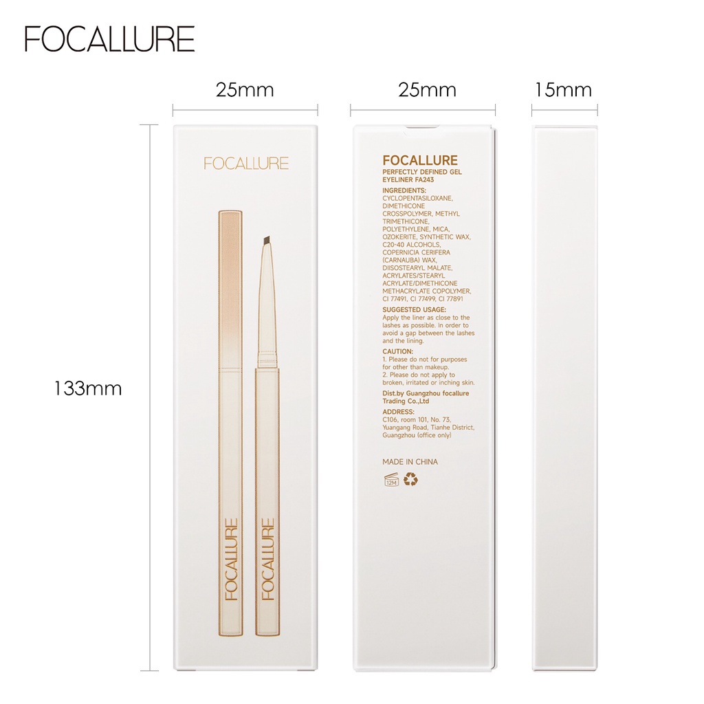 Focallure #ModernUrban Eyebrow &amp; Eyeliner Multi-use Gel Pencil Untuk Mata