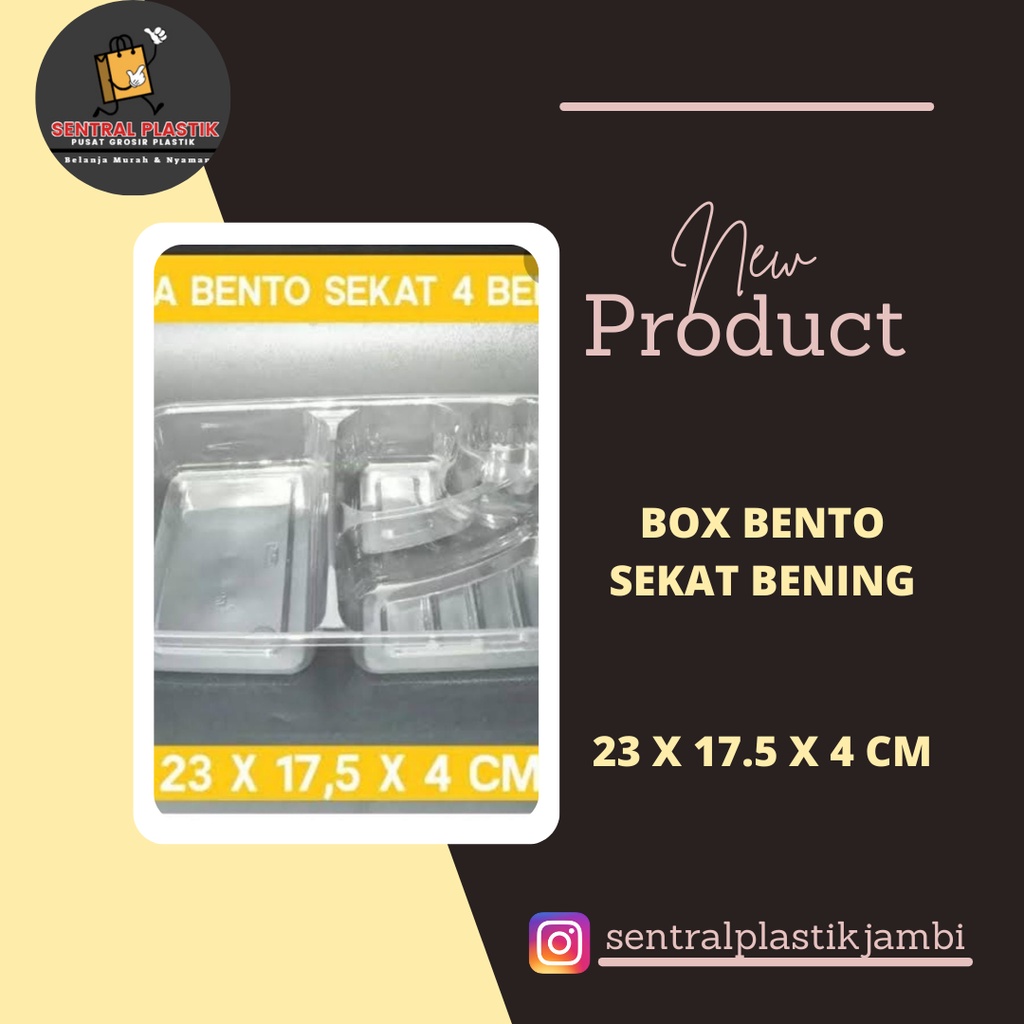 MIKA BENTO SEKAT 4 BENING / TRAY BENTO SEKAT 4 BENING ISI 50 PCS