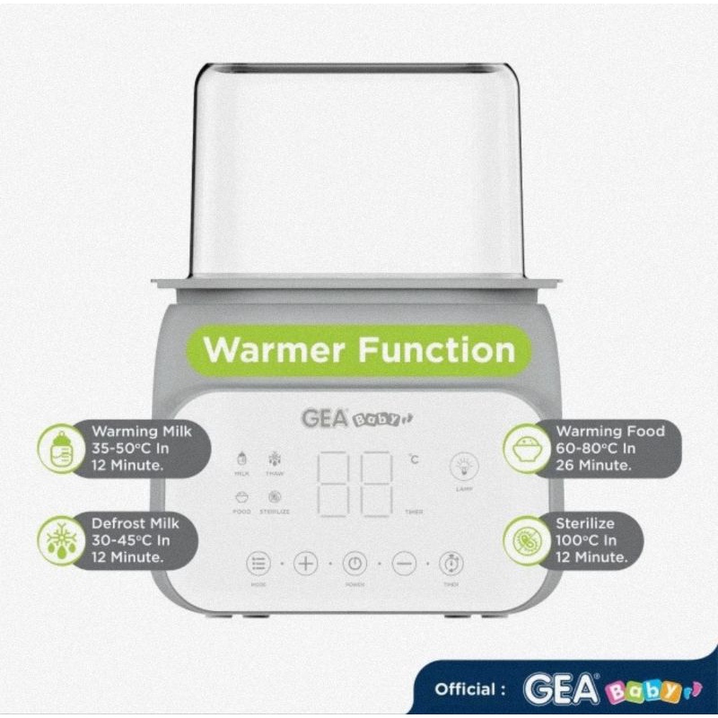 Gea Baby Smart Digital Bottle Warmer &amp; Sterilizer GW-100/Steriliser &amp; Penghangat Botol Susu Bayi