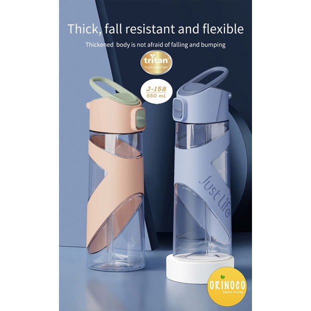 Botol Minum Plastik J158 Infuse Water Sport Bottle Leakproof 500ml