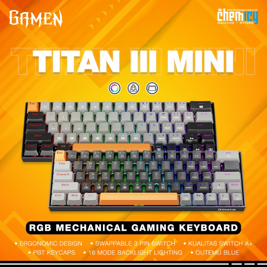 Gamen Titan 3 Mini RGB 60% Mechanical Gaming Keyboard