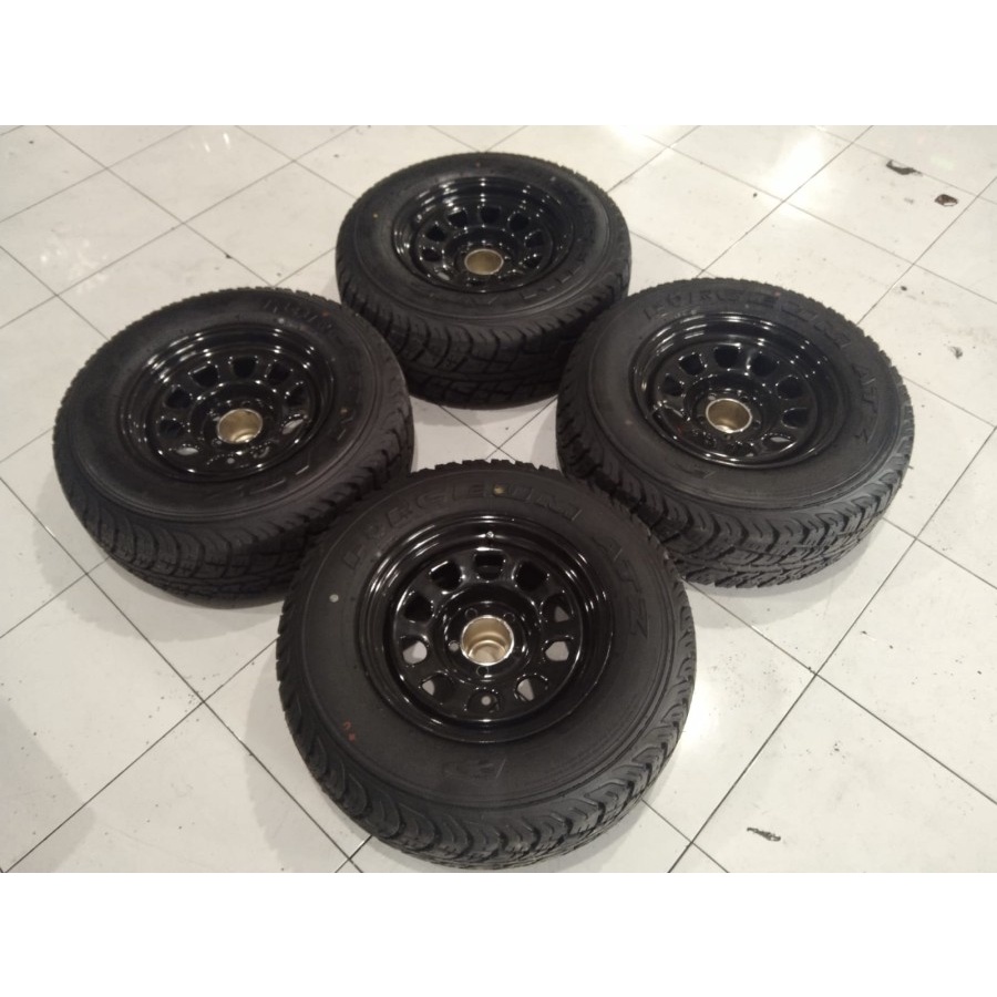 Velg Mobil Racing Bekas Murah Ring 15 Lubang 5 MOKUPO HSR R15X8 H5X114,3 ET15 BAN 235 70 R15