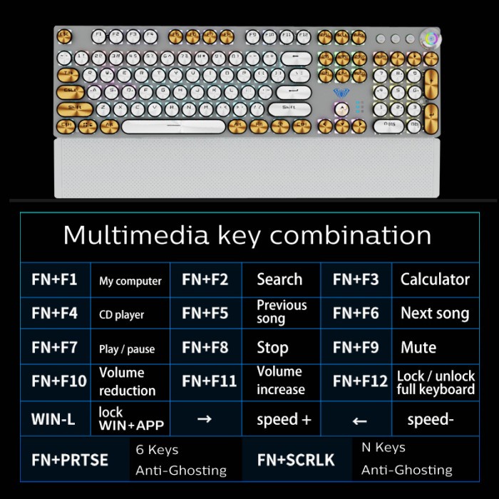 Keyboard Mechanical AULA F2088 Multimedia