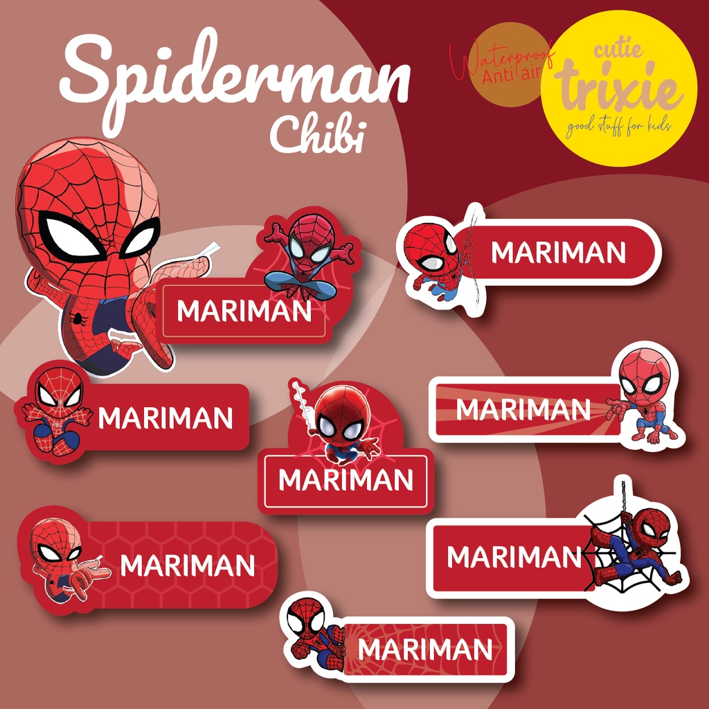 

Sticker Label Nama Anak SPIDERMAN CHIBI