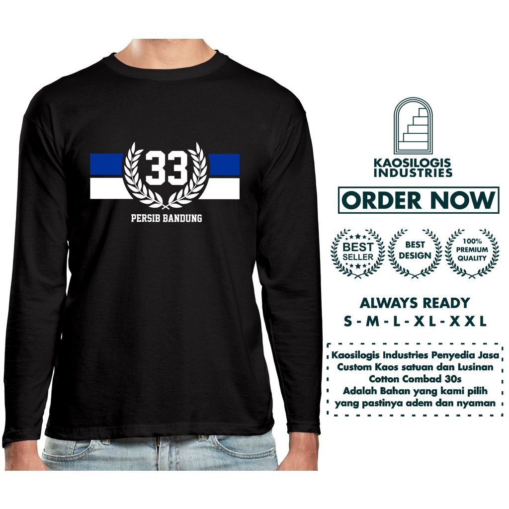 Kaos persib bandung 1933 bobotoh viking Lengan Panjang