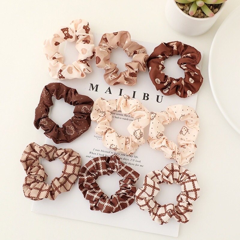 ✨Scrunchies Motif Korea - Ikat Rambut Korea✨