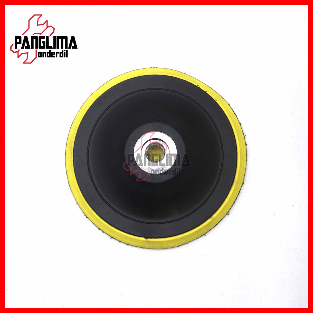 Rubber Pad Velcro M10-4In-4 Inch-4 Tatakan-Gerinda Tangan Bulat Perekat Amplas-Polishing