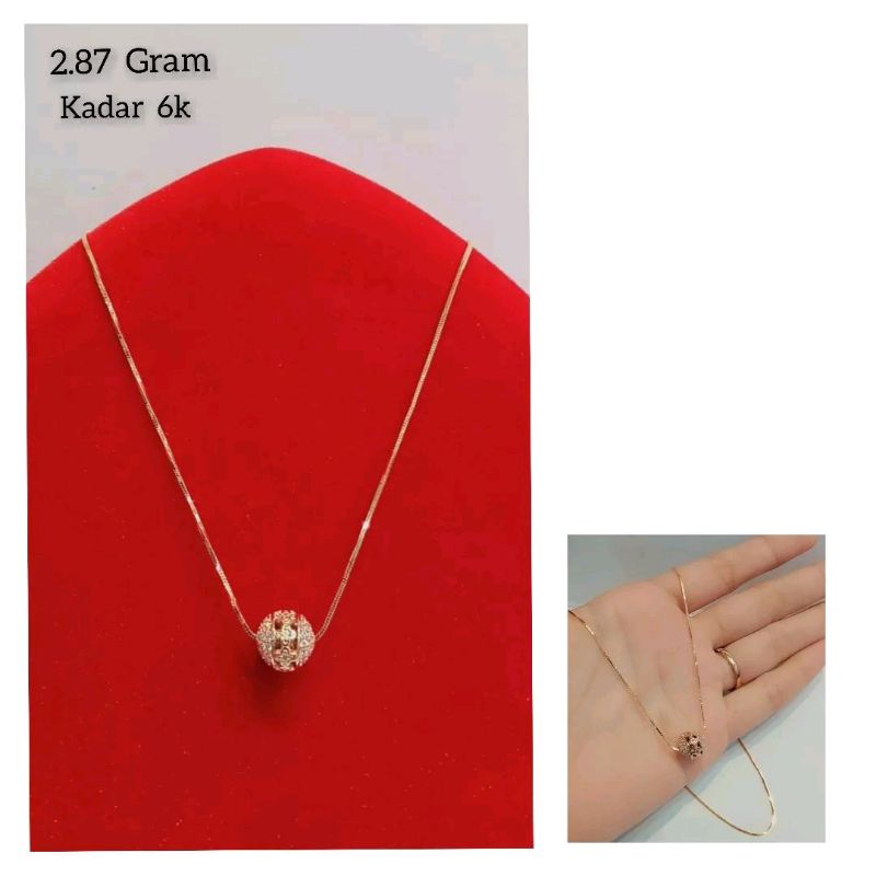 Kalung liontin bola kalung emas perhiasan emas asli