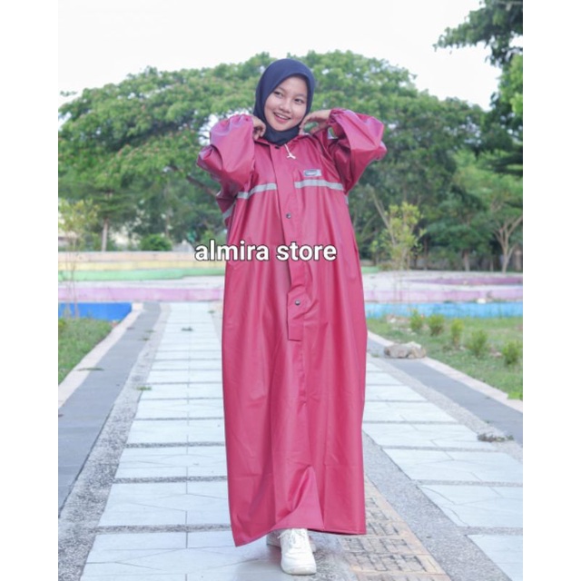 JAS HUJAN GAMIS SYAR'I/MUSLIMAH WANITA BAHAN TEBAL KARET ELASTIS