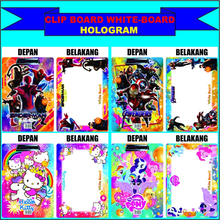 

CLIP BOARD GAMBAR BERHOLOGRAM KARAKTER ANAK-ANAK / PAPAN UJIAN / PAPAN JALAN FOLIO (CB-99)