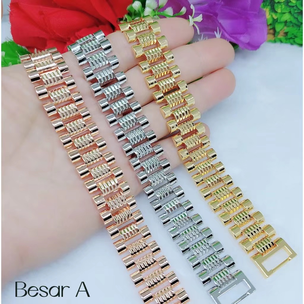 Gelang Sisk Naga Perhiasan Xuping Lapis Emas 18k A/B (Besar 16MM,Sedang 12MM)