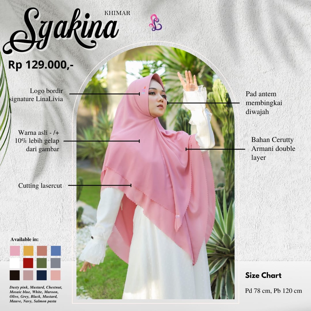 Khimar Syakina by LinaLivia Hijab
