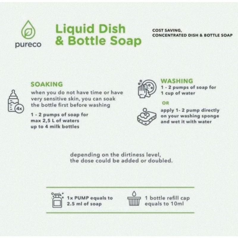 Pureco Liquid Dish &amp; Bottle Soap 500 ml - Sabun Cuci Piring &amp; Botol