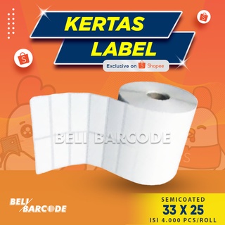 

Stiker Label Barcode Semicoated 33 x 25 1 Line Isi 3000 Lembar