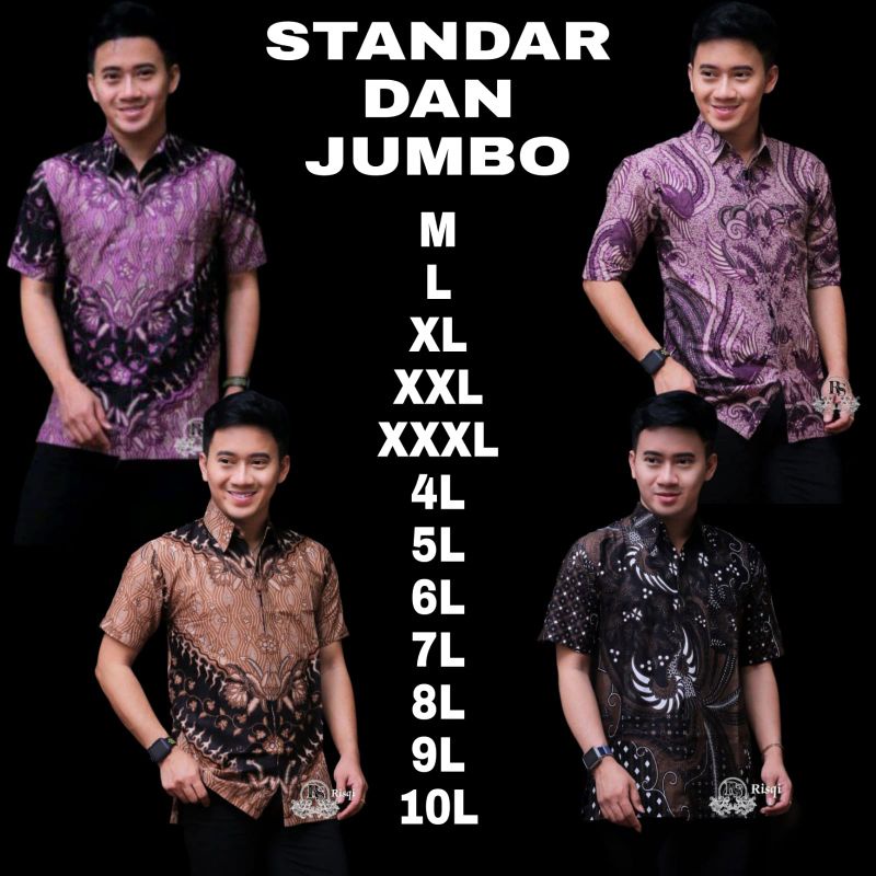 TERBARU!! KEMEJA BATIK LENGAN PENDEK, BAJU BATIK PRIA, BATIK PEKALONGAN, SIZE JUMBO