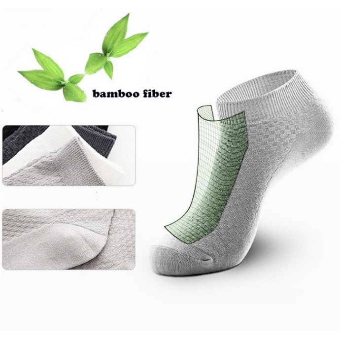 Kaos Kaki Pendek Polos Arang Serat Bamboo Original / Kaos Kaki Serat Bamboo Pendek Semata Kaki Pria Wanita Unisex / Sock Ankle Breathable