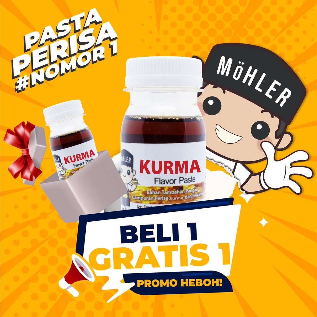 MOHLER Pasta perisa pewarna KURMA / DATE (KLIK KOMBO HEMAT UNTUK BELI 1 GRATIS 1)