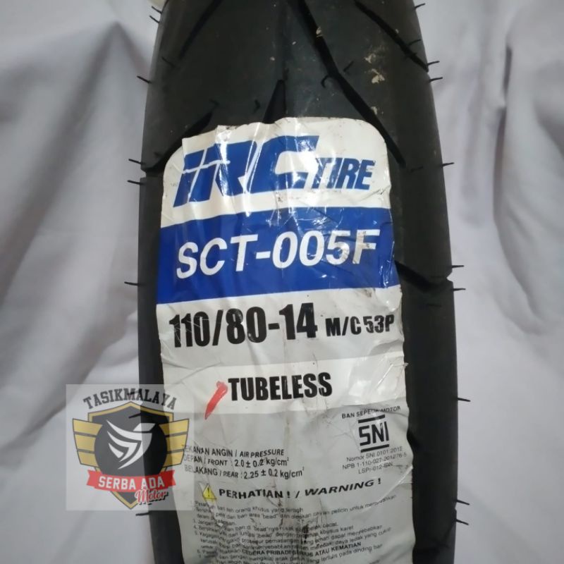 BAN LUAR IRC 110/80-14 SCT-005F TUBELESS