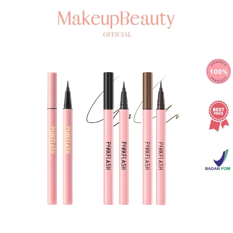 PINKFLASH (PF-E01) OhMyLine Waterproof Easy Eyeliner Pen Anti Air Tahan Lama -Hitam