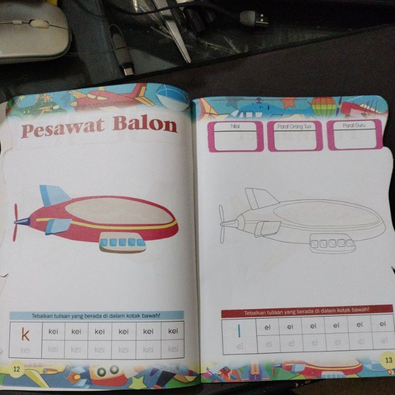 buku seri paud mewarnai trasportasi full colour 32 halaman 19x27cm