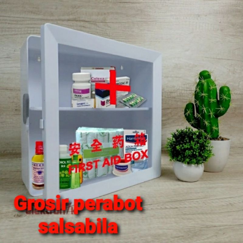 Kotak penyimpanan obat P3K maspion BMA-18 tempel dinding/rak penyimpanan obat