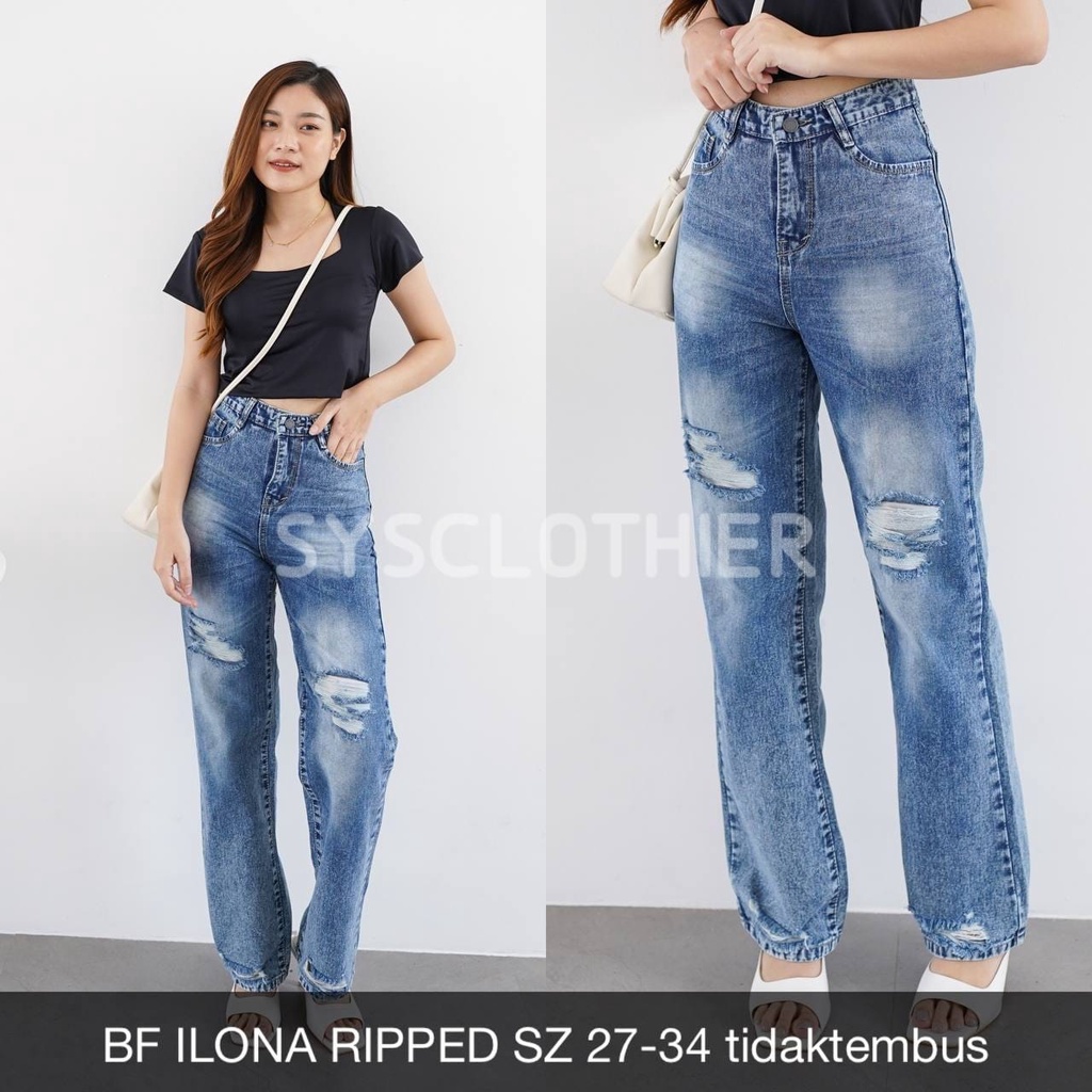 CELANA JEANS WANITA BF ILONA RIPPED - SYSCLOTHIER