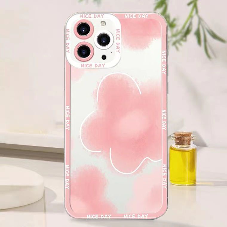 Soft Case Silikon TPU Transparan Motif Bunga Untuk IPhone 14 13 12 11 Pro X XR XS Max 7 8 14 Plus 6 6S