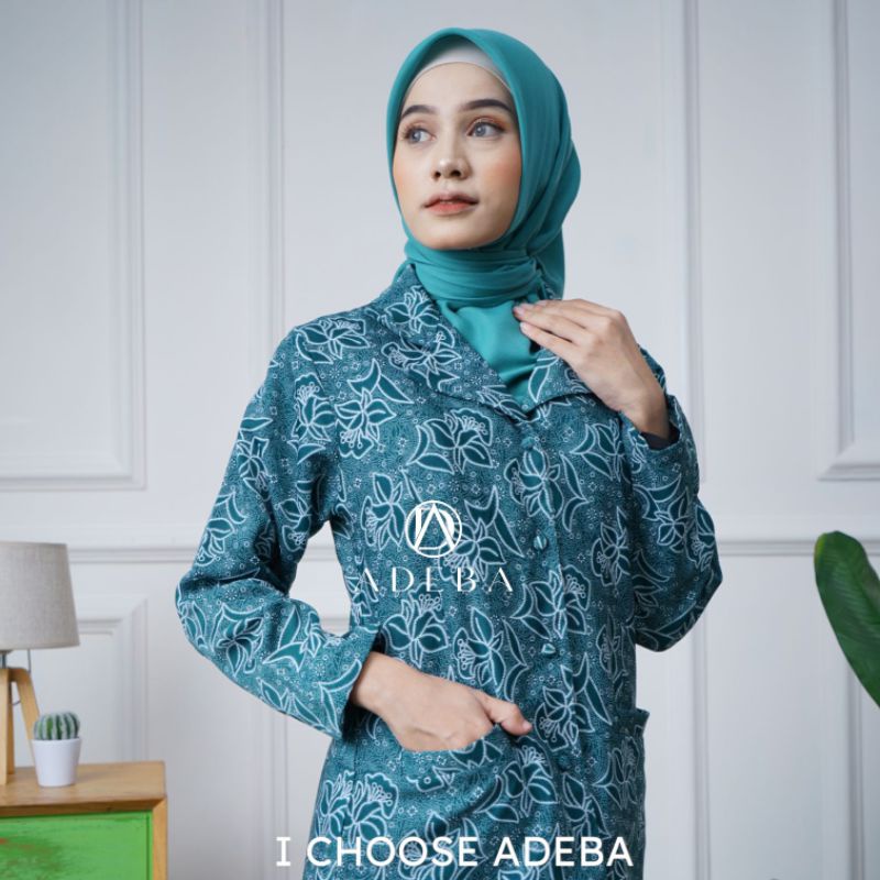 BAJU SERAGAM BATIK PKK WANITA TERBARU (hijau tosca)