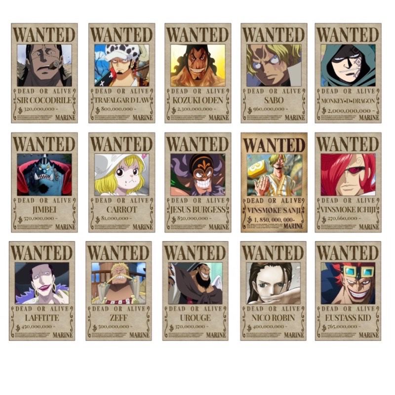 STIKER ONE PIECE WANTED POSTERS TAHAN AIR 75 PCS
