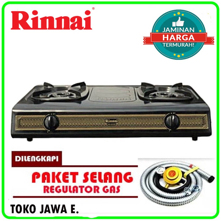 KOMPOR GAS Rinnai 2 Tungku RI-522S Teflon (BATIK EDITION)