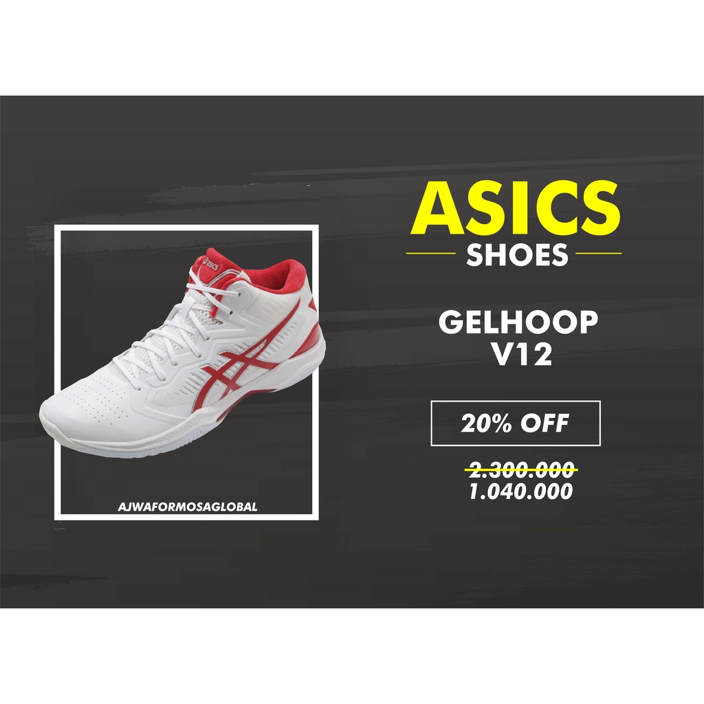 ASICS GEL HOOP V12 RED WHITE 2021 #B008/sepatu original/asics/sepatu murah