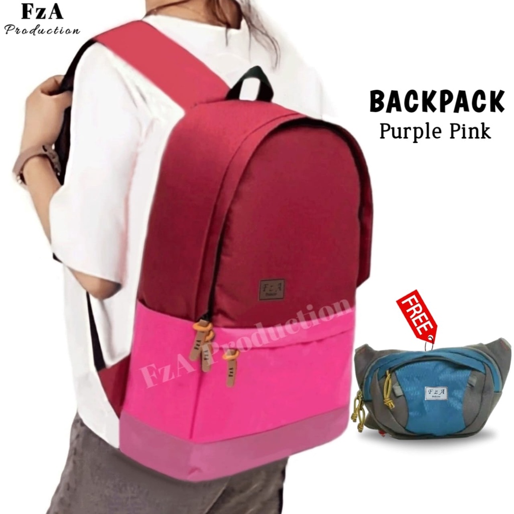 Tas Ransel Gendong Laptop Distro Sekolah Kuliah Pria Wanita Murah Original GRATIS Tas Slempang Waistbag