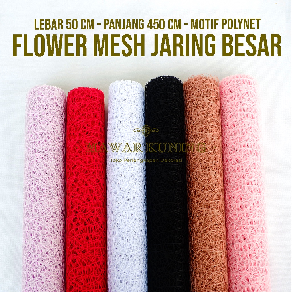 

[ 50 x 450 CM ] Flower Mesh Korean Jaring Besar / Polynet - AEWF