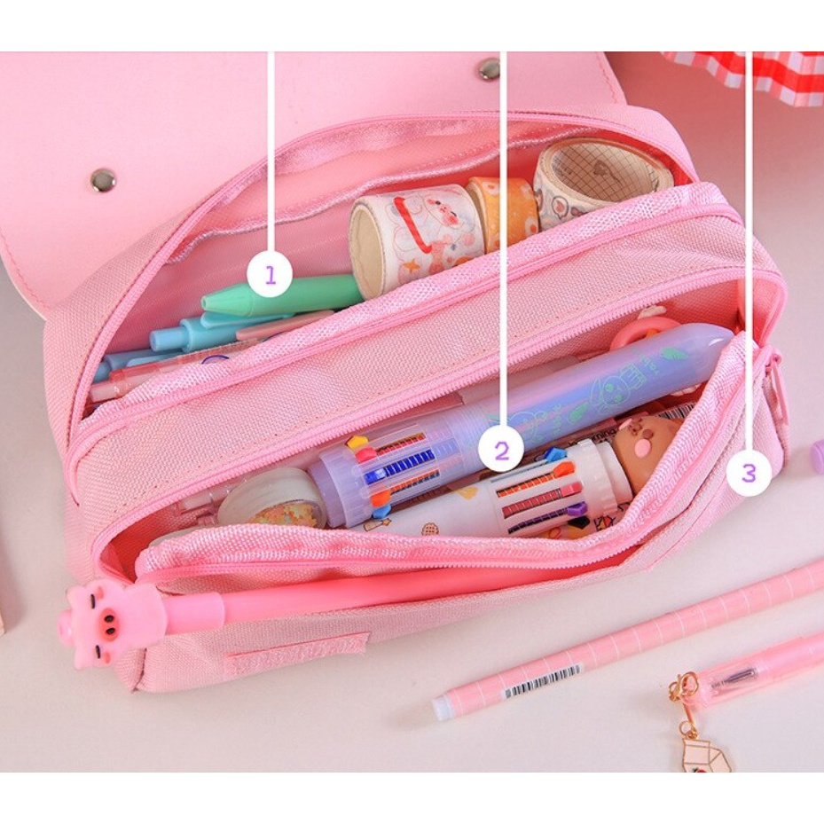 Tempat Kotak Pensil Karakter Lucu Pencil Case Large Capacity CS06