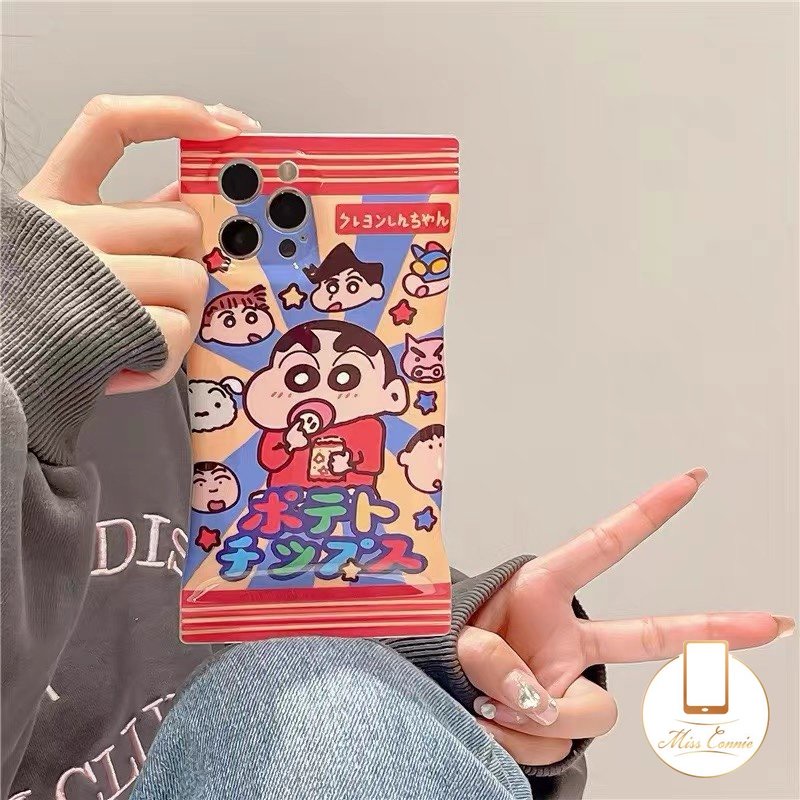 Soft Case TPU Motif Crayon Shinchan Untuk iPhone 11 12 13 14 Pro Max 8 7 6 6s Plus XR X XS Max 14 Plus SE 2020