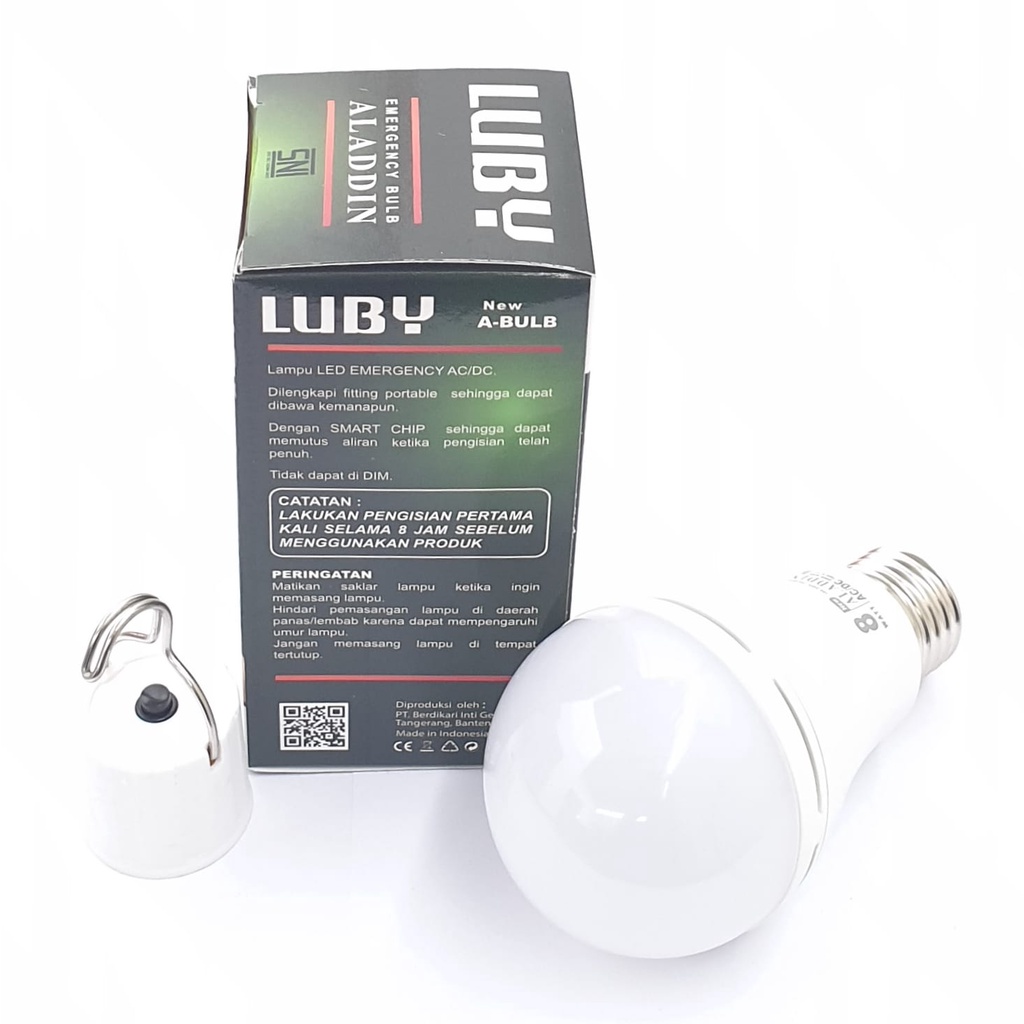 Luby NEW Aladdin 8w Ac/Dc Cahaya Putih / Lampu Led Bohlam Emergency Bulb / Lampu Ajaib Magic Lamp